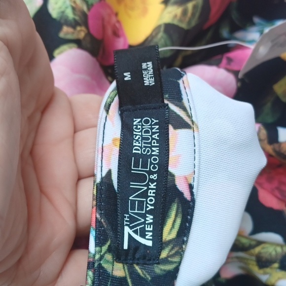 7th Avenue Design Studio Top Women Med, Floral Sleeveless Blouse Zip Closure - Picture 6 of 8